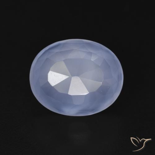 3.60ct 자연스러운 자줏빛을 띤 파란색 옥수, 타원형, 투명한