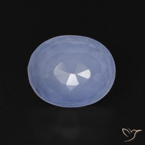 3.34ct 자연스러운 자줏빛을 띤 파란색 옥수, 타원형, 투명한