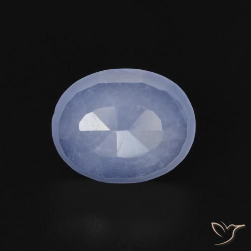 2.56ct 자연스러운 자줏빛을 띤 파란색 옥수, 타원형, 투명한