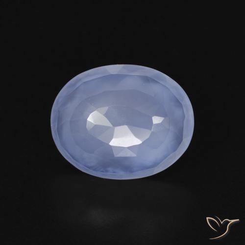 2.45ct 자연스러운 자줏빛을 띤 파란색 옥수, 타원형, 투명한