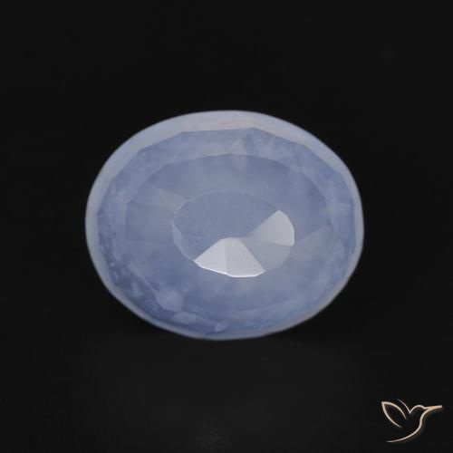 3.91ct 자연스러운 자줏빛을 띤 파란색 옥수, 타원형, 투명한
