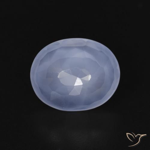 3.11ct 자연스러운 자줏빛을 띤 파란색 옥수, 타원형, 투명한