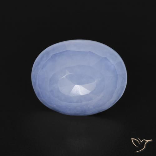 2.66ct 자연스러운 자줏빛을 띤 파란색 옥수, 타원형, 투명한