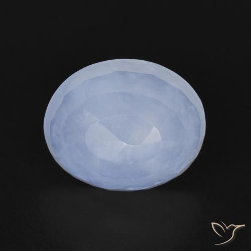 3.37ct 자연스러운 자줏빛을 띤 파란색 옥수, 타원형, 투명한