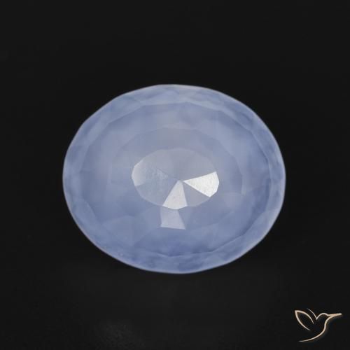 3.14ct 자연스러운 자줏빛을 띤 파란색 옥수, 타원형, 투명한