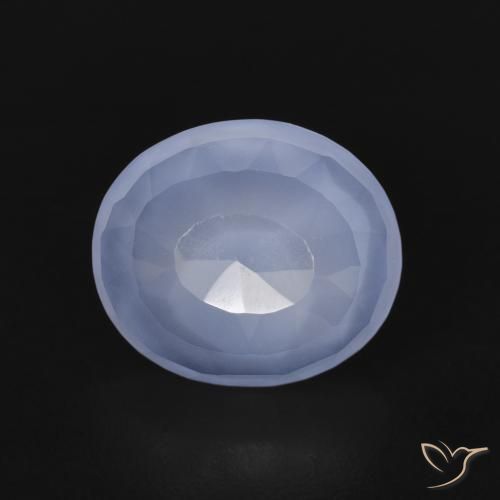 3.03ct 자연스러운 자줏빛을 띤 파란색 옥수, 타원형, 투명한