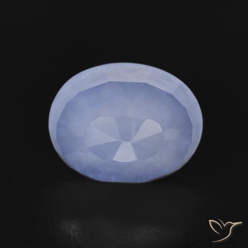 2.61ct 자연스러운 자줏빛을 띤 파란색 옥수, 타원형, 투명한