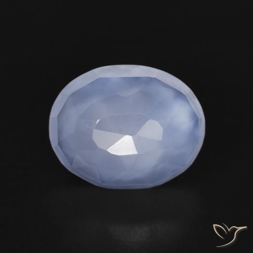 2.57ct 자연스러운 자줏빛을 띤 파란색 옥수, 타원형, 투명한