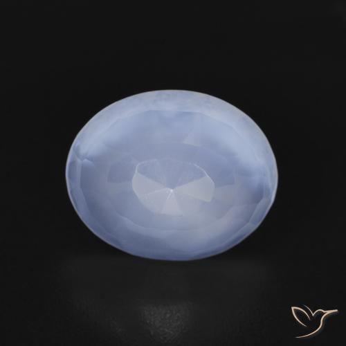 2.50ct 자연스러운 자줏빛을 띤 파란색 옥수, 타원형, 투명한