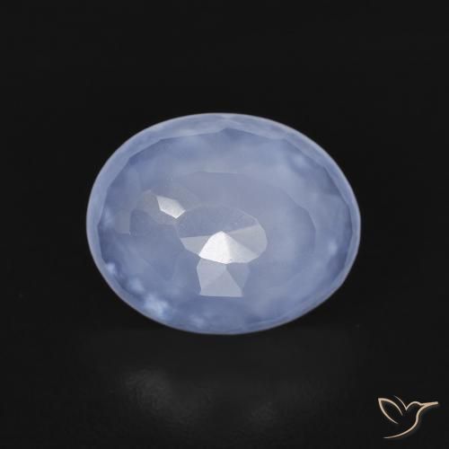 2.34ct 자연스러운 자줏빛을 띤 파란색 옥수, 타원형, 투명한