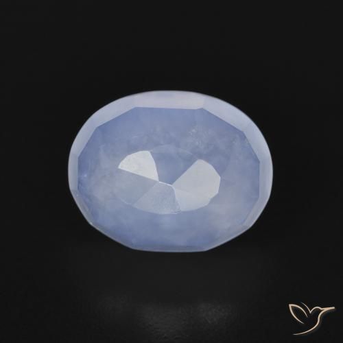 2.96ct 자연스러운 자줏빛을 띤 파란색 옥수, 타원형, 투명한