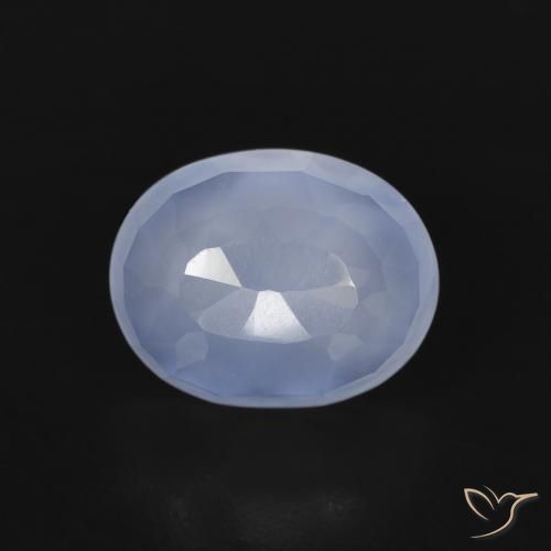 2.68ct 자연스러운 자줏빛을 띤 파란색 옥수, 타원형, 투명한