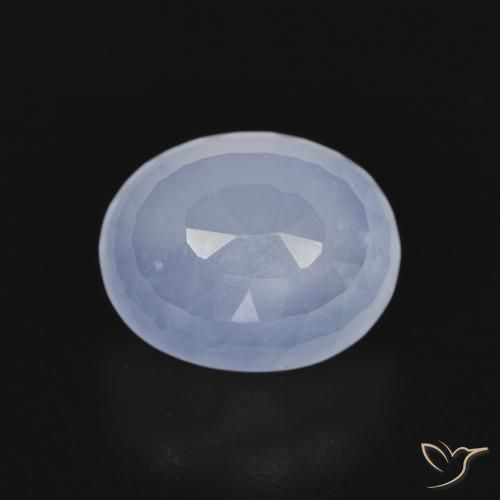 2.82ct 자연스러운 자줏빛을 띤 파란색 옥수, 타원형, 투명한