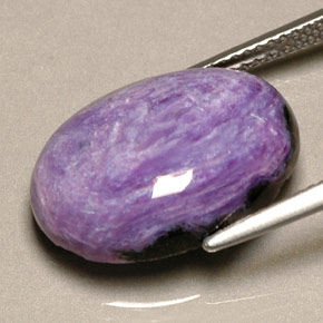 9.97캐럿 천연 바이올렛 차로아이트, 타원형 컷, 18×13 mm, 불투명체