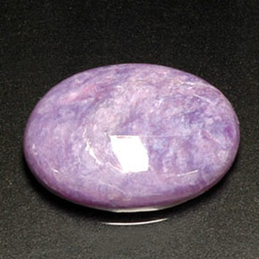 8.22캐럿 천연 바이올렛 차로아이트, 타원형 컷, 17.8×13 mm, 불투명체