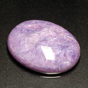 8.22캐럿 천연 바이올렛 차로아이트, 타원형 컷, 17.8×13 mm, 불투명체