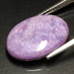 8.22캐럿 천연 바이올렛 차로아이트, 타원형 컷, 17.8×13 mm, 불투명체