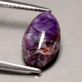 2.58캐럿 천연 바이올렛 차로아이트, 마퀴즈, 12.7×7.7 mm, 불투명체