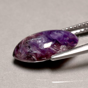 2.58캐럿 천연 바이올렛 차로아이트, 마퀴즈, 12.7×7.7 mm, 불투명체