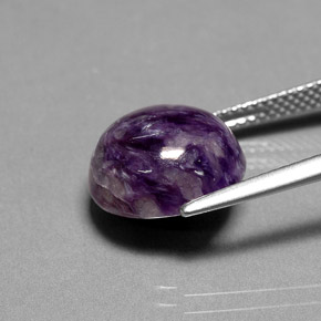 6.75캐럿 천연 바이올렛 차로아이트, 라운드 컷, 12.45 mm, 불투명체