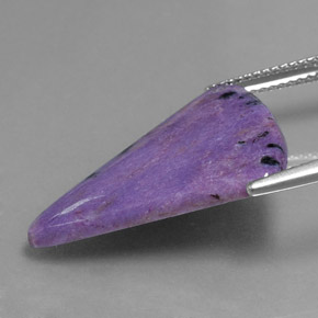 7.32캐럿 천연 바이올렛 차로아이트, 멋진 모양, 23.7×17 mm, 불투명체