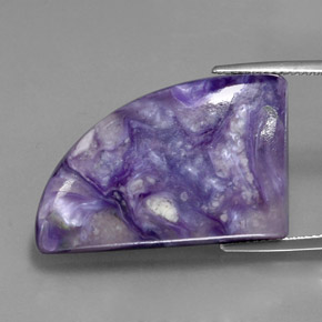 33.40캐럿 천연 바이올렛 차로아이트, 멋진 모양, 28×18.7 mm, 불투명체