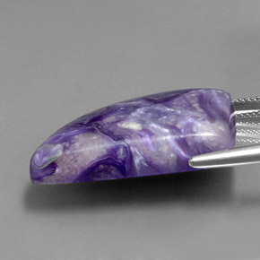 33.40캐럿 천연 바이올렛 차로아이트, 멋진 모양, 28×18.7 mm, 불투명체