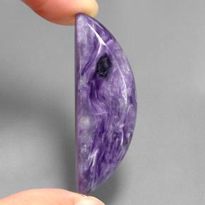 27.88캐럿 천연 바이올렛 차로아이트, 멋진 모양, 40.4×13.5 mm, 불투명체