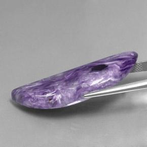 27.88캐럿 천연 바이올렛 차로아이트, 멋진 모양, 40.4×13.5 mm, 불투명체