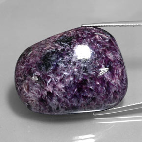 96.18캐럿 천연 바이올렛 차로아이트, 멋진 모양, 37.4×29 mm, 불투명체