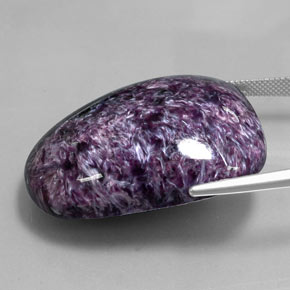96.18캐럿 천연 바이올렛 차로아이트, 멋진 모양, 37.4×29 mm, 불투명체