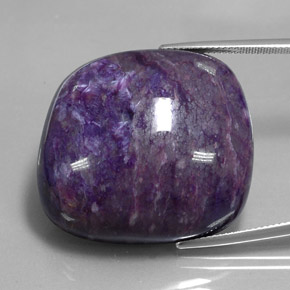 82.05캐럿 천연 바이올렛 차로아이트, 멋진 모양, 31.3×28.6 mm, 불투명체