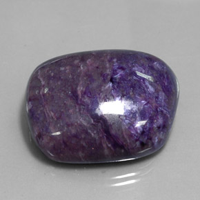 82.05캐럿 천연 바이올렛 차로아이트, 멋진 모양, 31.3×28.6 mm, 불투명체