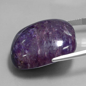 82.05캐럿 천연 바이올렛 차로아이트, 멋진 모양, 31.3×28.6 mm, 불투명체