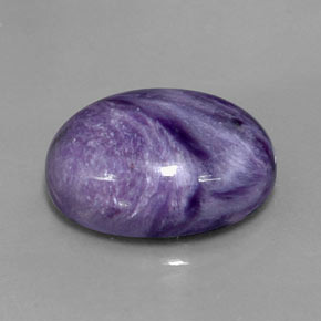 12.03캐럿 천연 바이올렛 차로아이트, 타원형 컷, 18×13.3 mm, 불투명체