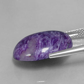 8.41캐럿 천연 바이올렛 차로아이트, 타원형 컷, 17.9×13 mm, 불투명체