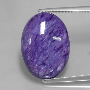 11.11캐럿 천연 바이올렛 차로아이트, 타원형 컷, 18.1×13.3 mm, 불투명체