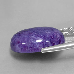 11.11캐럿 천연 바이올렛 차로아이트, 타원형 컷, 18.1×13.3 mm, 불투명체