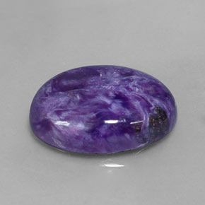 9.60캐럿 천연 바이올렛 차로아이트, 타원형 컷, 18.2×13.2 mm, 불투명체