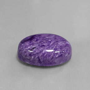 11.80캐럿 천연 바이올렛 차로아이트, 타원형 컷, 17.9×13.2 mm, 불투명체