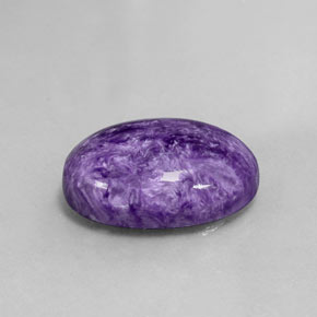 10.26캐럿 천연 바이올렛 차로아이트, 타원형 컷, 18.2×13.1 mm, 불투명체