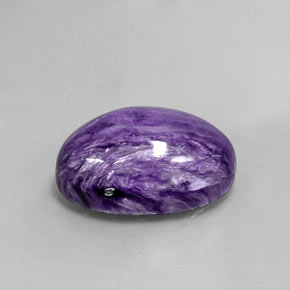 12.83캐럿 천연 바이올렛 차로아이트, 타원형 컷, 18.3×13.2 mm, 불투명체