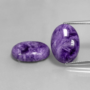 캐럿 천연 바이올렛 차로아이트 보석, 타원형 컷, 18.2×13.3 mm, 불투명체