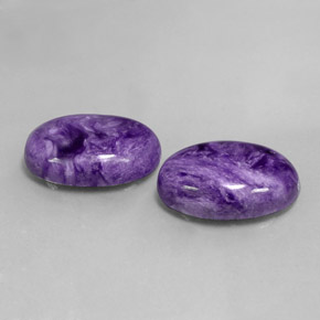 캐럿 천연 바이올렛 차로아이트 보석, 타원형 컷, 18.2×13.3 mm, 불투명체