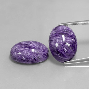 캐럿 천연 바이올렛 차로아이트 보석, 타원형 컷, 18.1×13 mm, 불투명체