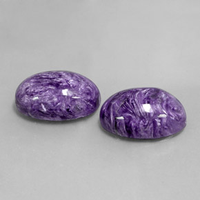 캐럿 천연 바이올렛 차로아이트 보석, 타원형 컷, 18.1×13 mm, 불투명체
