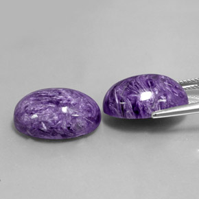 캐럿 천연 바이올렛 차로아이트 보석, 타원형 컷, 18.1×13 mm, 불투명체