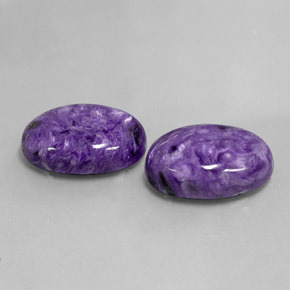 캐럿 천연 바이올렛 차로아이트 보석, 타원형 컷, 18.1×13.4 mm, 불투명체