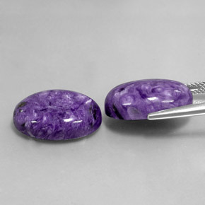캐럿 천연 바이올렛 차로아이트 보석, 타원형 컷, 18.1×13.4 mm, 불투명체