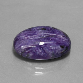 11.27캐럿 천연 바이올렛 차로아이트, 타원형 컷, 18×12.8 mm, 불투명체